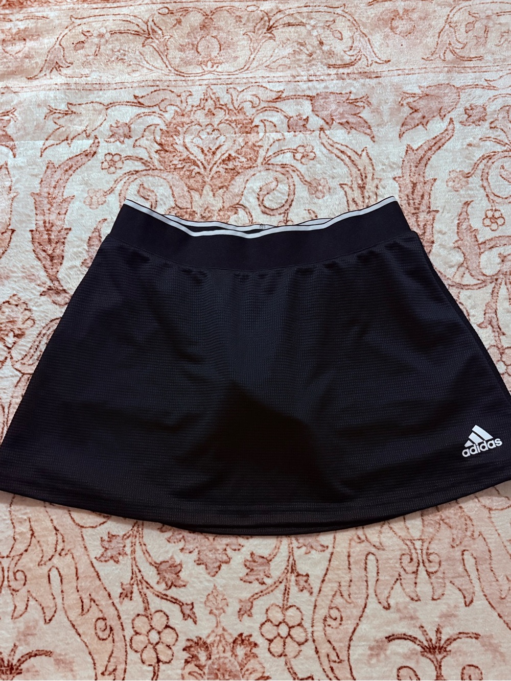 adidas Black Athletic Skort with White Logo Trim